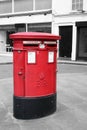 Color isolated English red double aperture pillar box Royalty Free Stock Photo