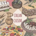 Color Italian cuisine template.
