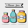 Color jars mason glass decoration