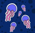 Color jellyfish pattern