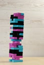 Color jenga tower Royalty Free Stock Photo