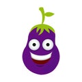 color kawaii happy eggplant icon