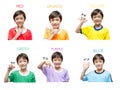 Color kid hand sign language Royalty Free Stock Photo