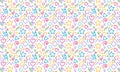 Color kids seamless pattern. Abstract fun line drawing. Childish party graphic. Cute squiggle icons. Cute doodle shapes Royalty Free Stock Photo