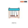 2 color Kinetics concept line vector icon. isolated two colored Kinetics outline icon with blue and red colors can be use for web