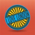 Color label with text I Love London inside