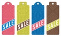 Color labels with sale offer, vector
