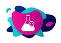 Color Laboratory chemical beaker with toxic liquid icon isolated on white background. Biohazard symbol. Dangerous symbol