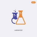 2 color laboratory concept vector icon. isolated two color laboratory vector sign symbol designed with blue and orange colors can