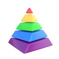 Color layered pyramid isolated on a white background