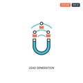 2 color Lead Generation concept line vector icon. isolated two colored Lead Generation outline icon with blue and red colors can