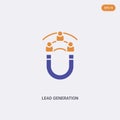 2 color Lead Generation concept vector icon. isolated two color Lead Generation vector sign symbol designed with blue and orange