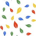 Color Leaf icon isolated seamless pattern on white background. Vector Royalty Free Stock Photo