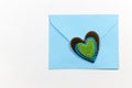 Color letter envelopes and colored hearts