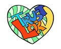 Color lettering sticker Heart Trust Lord