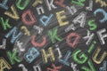 Color letters on blackboard Royalty Free Stock Photo