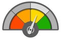 Color level indicator. Infographic element. Performance rate