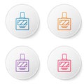 Color line Aftershave icon isolated on white background. Cologne spray icon. Male perfume bottle. Set icons in circle