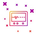 Color line Beat dead in monitor icon isolated on white background. ECG showing death. Gradient random dynamic shapes