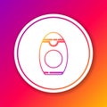 Color line Bottle of shampoo icon isolated on color background. Circle white button. Vector Illustration.