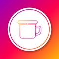 Color line Camping metal mug icon isolated on color background. Circle white button. Vector Illustration