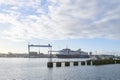 Color Line cruise ship entering Kiel Harbor Royalty Free Stock Photo