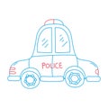 Color line emergency police car transport with siren Royalty Free Stock Photo