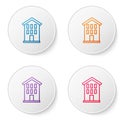 Color line House icon isolated on white background. Home symbol. Set icons in circle buttons. Vector Royalty Free Stock Photo