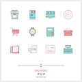Color line icon set of Shopping, Store objects and tools element
