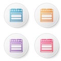 Color line Oven icon isolated on white background. Stove gas oven sign. Set icons in circle buttons. Vector Illustration Royalty Free Stock Photo