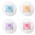 Color line Search in a browser window icon isolated on white background. Set icons in circle buttons. Vector Royalty Free Stock Photo