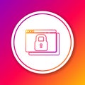 Color line Secure your site with HTTPS, SSL icon isolated on color background. Internet communication protocol. Circle Royalty Free Stock Photo