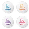 Color line Tool allen keys icon isolated on white background. Set icons in circle buttons. Vector