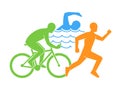 Color linear and flat logo triathlon.