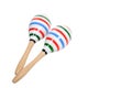 Color lining painting on double Maracas. Royalty Free Stock Photo