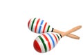 Color lining painting on double Maracas. Royalty Free Stock Photo