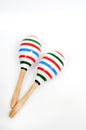 Color lining painting on double Maracas. Royalty Free Stock Photo