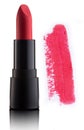 Color lipstick with smudged stroke isolated