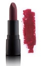 Color lipstick with smudged stroke isolated