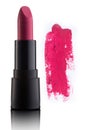 Color lipstick with smudged stroke isolated