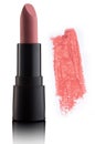 Color lipstick with smudged stroke isolated