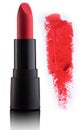 Color lipstick with smudged stroke isolated