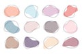 Color liquid irregular amoeba blob shapes vector collection isolated on white background. Pastel colors fluid bobble