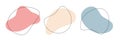 Color liquid irregular amoeba blob shapes vector collection isolated on white background. Pastel colors fluid bobble