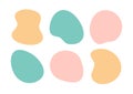 Color liquid organic blob shapes, pastel vector irregular random forms, fluid silhouette, simple smooth ink stain