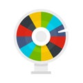 Color lucky wheel icon, flat style