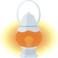 Orange luminous lantern with yellow light