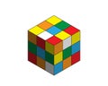 Color magic cube multi color icon. Logic game symbol