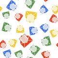 Color Mail and e-mail icon isolated seamless pattern on white background. Envelope symbol e-mail. Email message sign Royalty Free Stock Photo