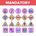 Color Mandatory Signs Marks Vector Icons Set Royalty Free Stock Photo